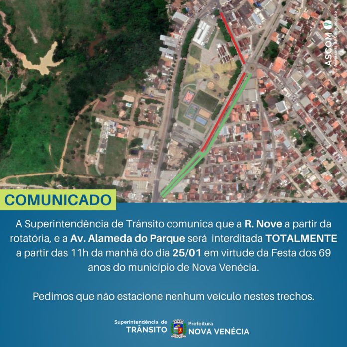 Prefeitura comunica interdição em vias nas proximidades da Praça Ivo Lobo (Vila Olímpica)