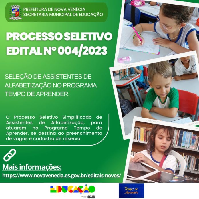Processo Seletivo para Assistentes de Alfabetização no Programa Tempo de Aprender