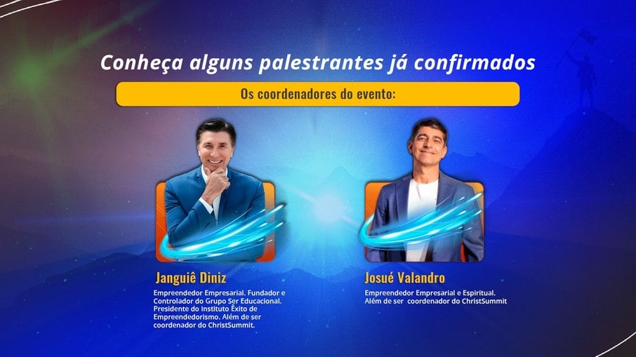 Participantes confirmados da primeira edição do ChristSummit Participantes confirmados da primeira edição do ChristSummit