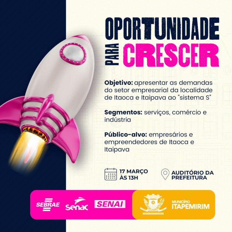 ATENÇÃO,SENHORES EMPRESÁRIOS E EMPREENDEDORES DE ITAOCA E ITAIPAVA