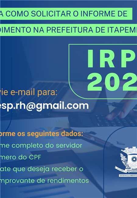 SAIBA COMO SOLICITAR O INFORME DE RENDIMENTO NA PREFEITURA DE ITAPEMIRIM