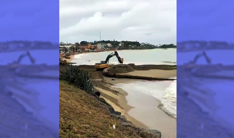 Vídeo: começa nova fase da obra de engordamento da Praia de Meaípe