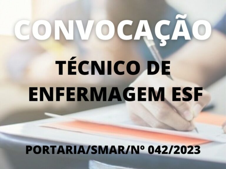 Convocação para o cargo de Técnico de Enfermagem ESF