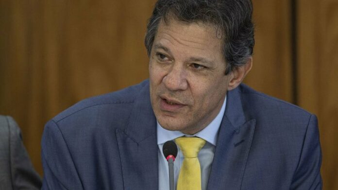 Ministro da Fazenda, Fernando Haddad, durante apresentação