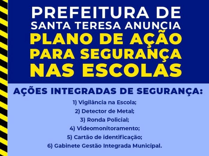 Prefeitura de Santa Teresa anuncia plano de ação para segurança nas escolas