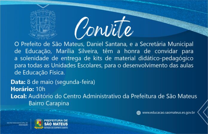 CONVITE: PREFEITURA REALIZA ENTREGA DE KITS DE MATERIAL DIDÁTICO-PEDAGÓGICO