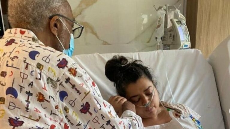Gilberto Gil visita Preta no hospital durante tratamento contra câncer