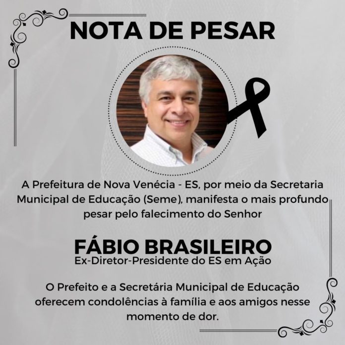 Nota de pesar: Fábio Brasileiro