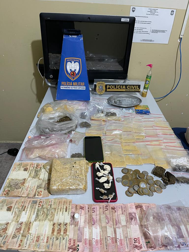 Operação conjunta das Polícias Civil e Militar prende seis pessoas e apreende drogas em Ecoporanga