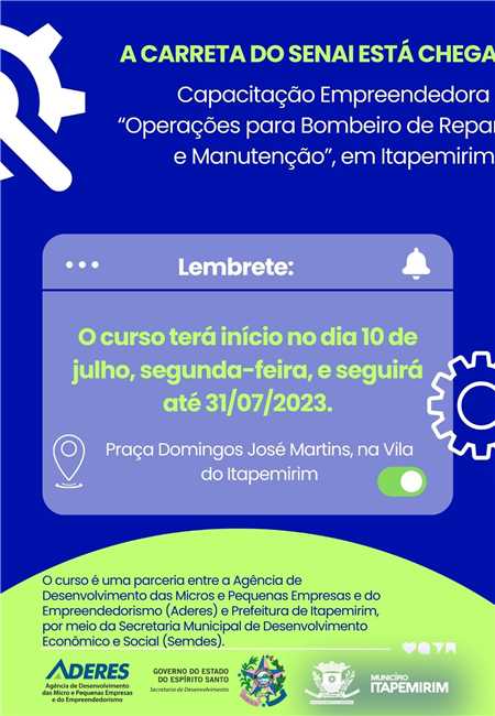 NA PRÓXIMA SEMANA ITAPEMIRIM VAI RECEBER CARRETA DE CURSOS DO SENAI