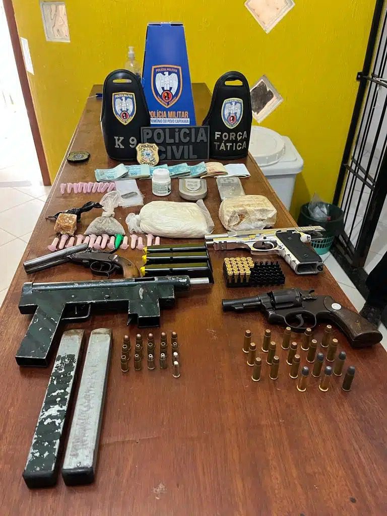 Polícias Civil e Militar realizam operação em Brejetuba e apreendem armas de fogo, munições e drogas