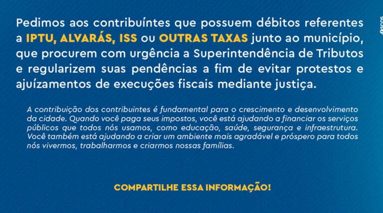 Comunicado Contribuintes!