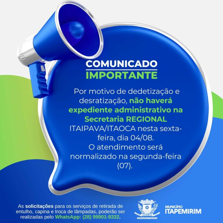 COMUNICADO  DEDETIZAÇÃO REGIONAL