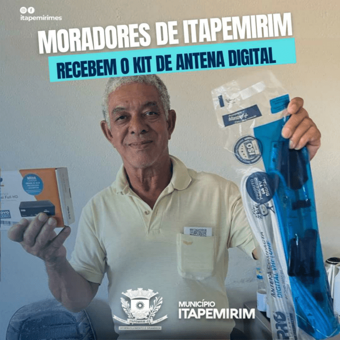 MORADORES DE ITAPEMIRIM RECEBEM O KIT DE ANTENA DIGITAL 