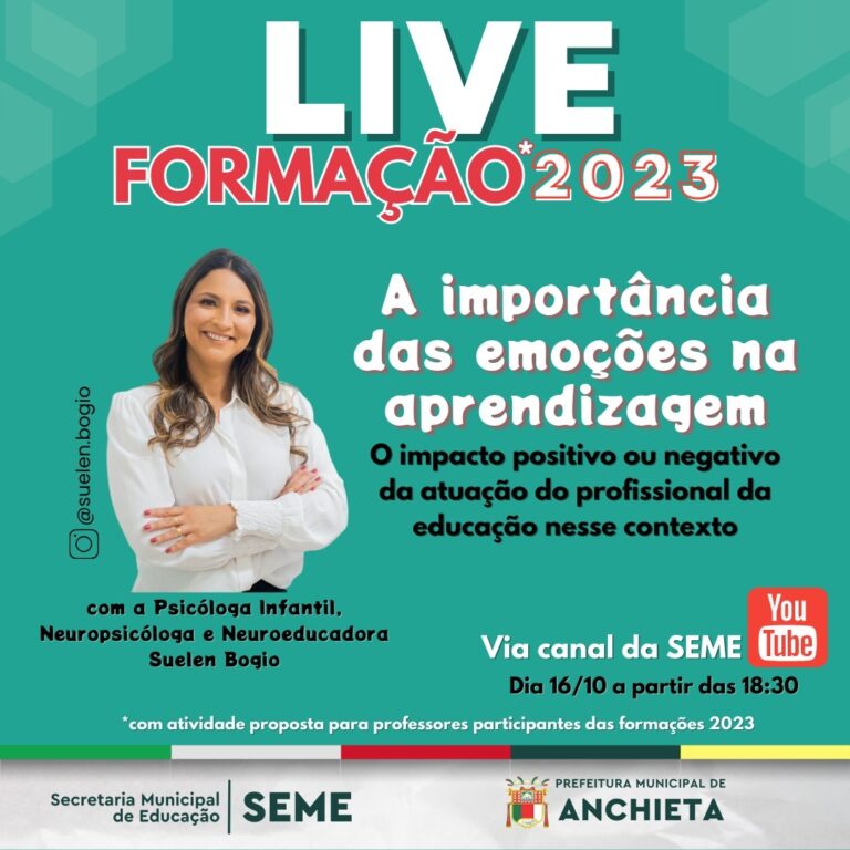 Anchieta: Live trata das emoções no processo de aprendizagem