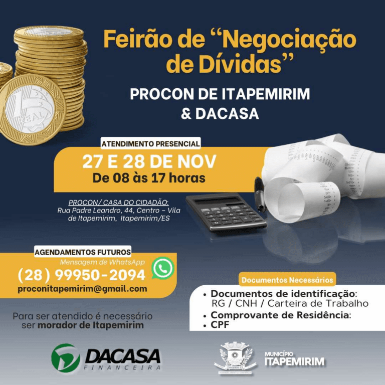 PROCON E DACASA REALIZAM FEIRÃO DE NEGOCIAÇÃO COM DESCONTOS DE ATÉ 100% DOS JUROS E MULTAS