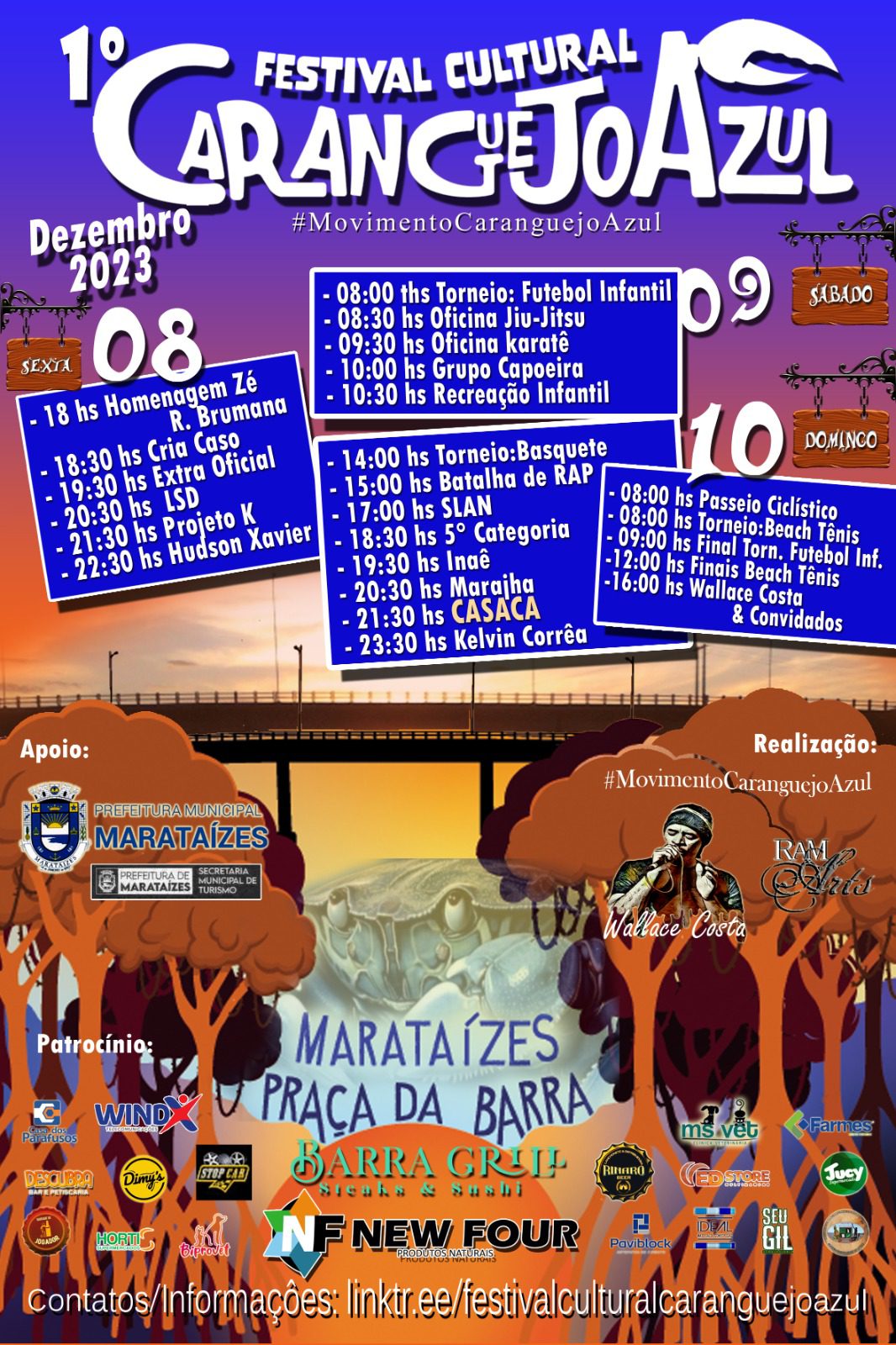 Programação Festival Cultural Caranguejo Azul