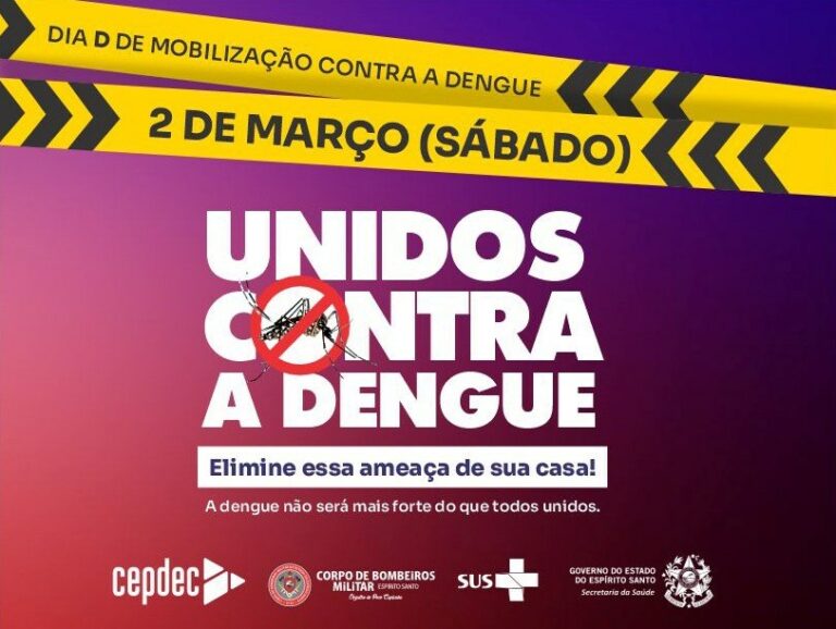 Espírito Santo é referência para ações do Dia D contra dengue neste sábado (02)