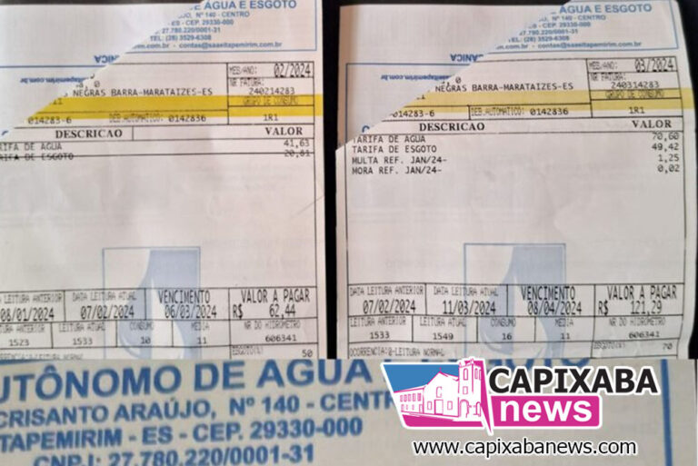 Suposta cobrança irregular na tarifa de água e esgoto leva SAAE de Itapemirim à Justiça