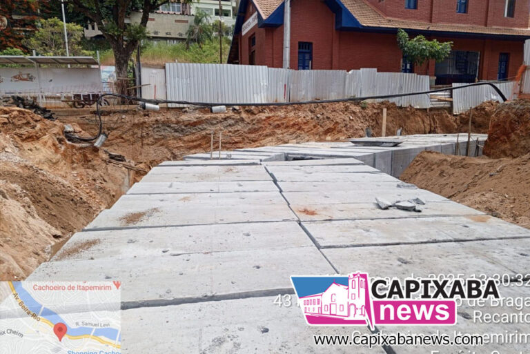 Com empenho do prefeito Ferraço, obra de macrodrenagem avança no bairro Guandu