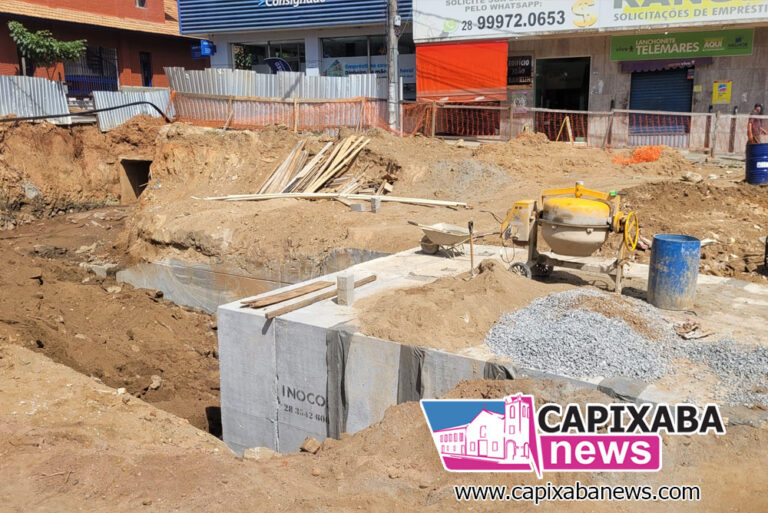 Sem rochas pelo caminho, obras de macrodrenagem avançam e entram na reta final em Cachoeiro