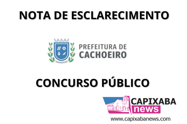 NOTA DE ESCLARECIMENTO CONCURSO PÚBLICO CACHOEIRO
